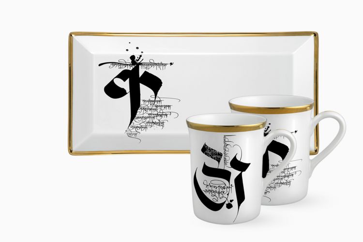 DEVANAGIRI 2 MUGS AND TRAY SET