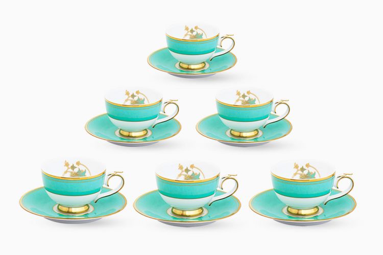 SPRING IN UDAIPUR TEA CUP AND SUACER (SET OF 6)